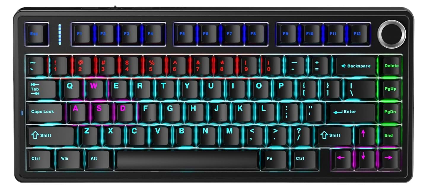 Клавиатура проводная игровая Aula F75 Black keycap KRGD blue EN/UA (6948391202846) - Фото 1