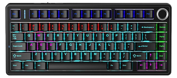 Фото - Клавиатура проводная игровая Aula F75 Black keycap KRGD blue EN/UA (6948391202846)