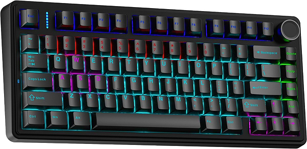 Фото - Клавиатура проводная игровая Aula F75 Black keycap KRGD blue EN/UA (6948391202846)