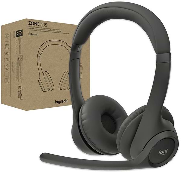 Фото - Гарнитура беспроводная Logitech Zone 305 for Business Wireless/Bluetooth UC Black (981-001453)