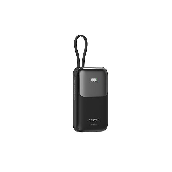 Фото - Батарея мобильная Canyon OnPower 101 built-in cable 10000 mAh PD22.5W Black (CNS-CPB101BK)