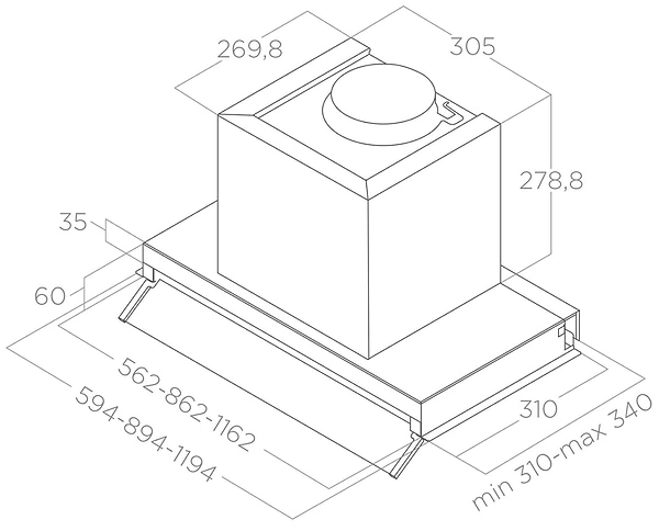 Фото - Витяжка вбудована Elica BOXIN LX/BL MAT/A/60
