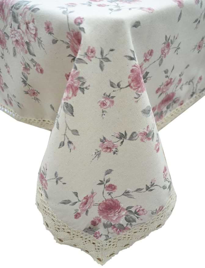 Купить Скатерть прямоугольная Прованс 134х300 "Bella" Розы с кружевом (013513) - Фото 1 Скатерть прямоугольная Прованс 134х300 "Bella" Розы с кружевом (013513) - Фото 1