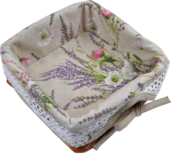 Фото - Хлібниця Прованс декоративна "Grosso" з мереживом 22х22 (017557)