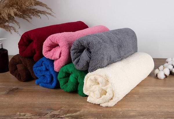 Фото - Рушник банний GM Textile махровий бордовий 70x140