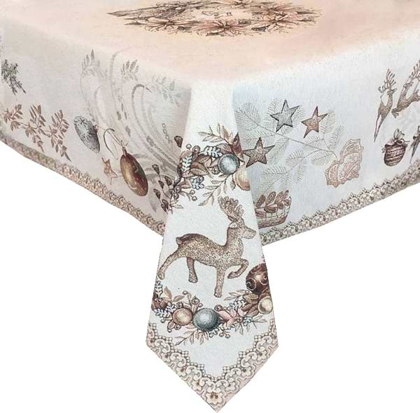 Фото - Скатертина прямокутна Прованс 135х240 Золоті свята (016184)