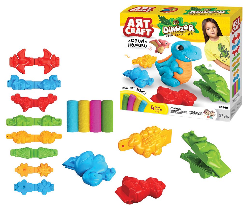 Лепка из теста dede Динозавры Art Craft 200 г (03549)