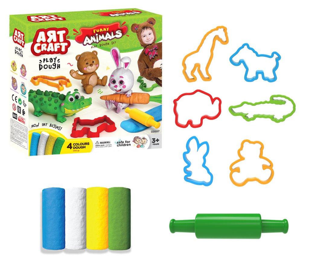 Лепка из теста dede Веселые зверьки Art Craft 200 г (03697)