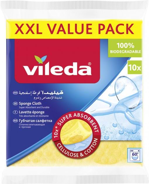 Серветка побутова Vileda вологопоглинаючі 10 шт. (4023103155411)