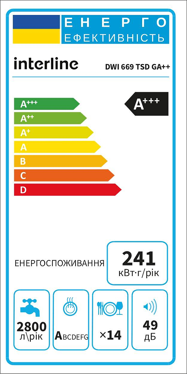 Фото - Посудомийна машина вбудована Interline DWI 669 TSD GA++