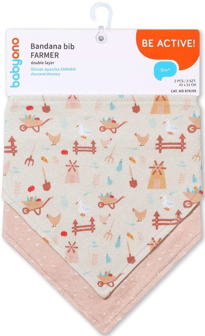 Нагрудник тканевый BabyOno Ферма 2 шт. (879/09)
