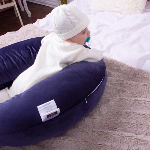 Фото - Подушка для майбутніх мам MirSon №8304 Velvet Line 28-0006 Navy blue Велюр 30х170х20 см (2200006200291)