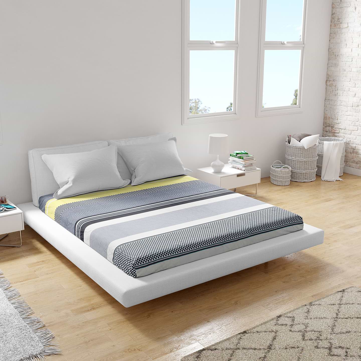 Простирадло двоспальне Home Line ранфорс 215х240 шахівниця (188338) - Фото 1