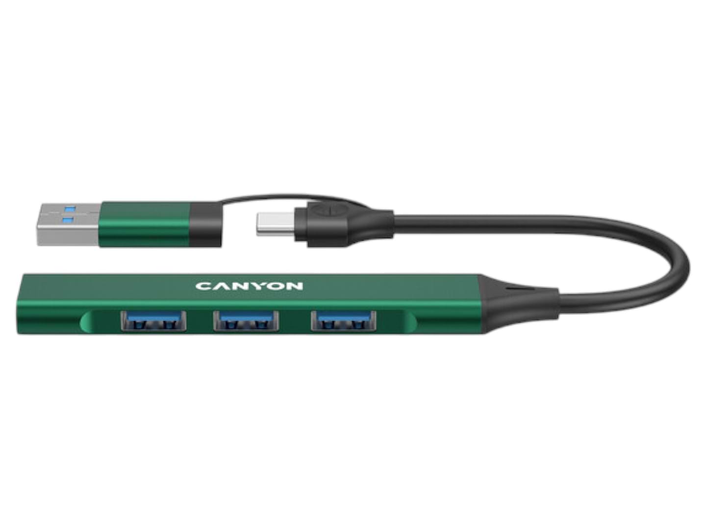 Хаб USB Canyon DS-02 4in1 USB-A/C Green (CNS-TDS02GR) - Фото 1