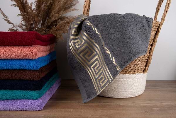 Фото - Рушник для обличчя GM Textile махровий сірий Цезар 50х90