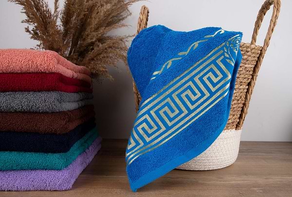 Фото - Рушник банний GM Textile махровий блакитний Цезар 70х140