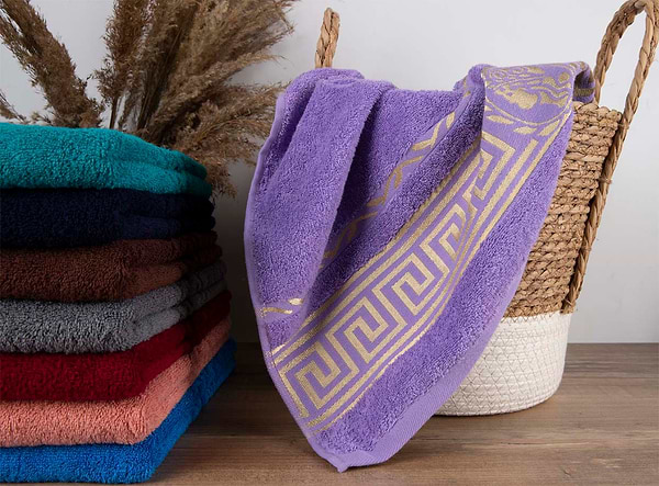 Фото - Рушник банний GM Textile махровий світло-фіолетовий Цезар 70х140