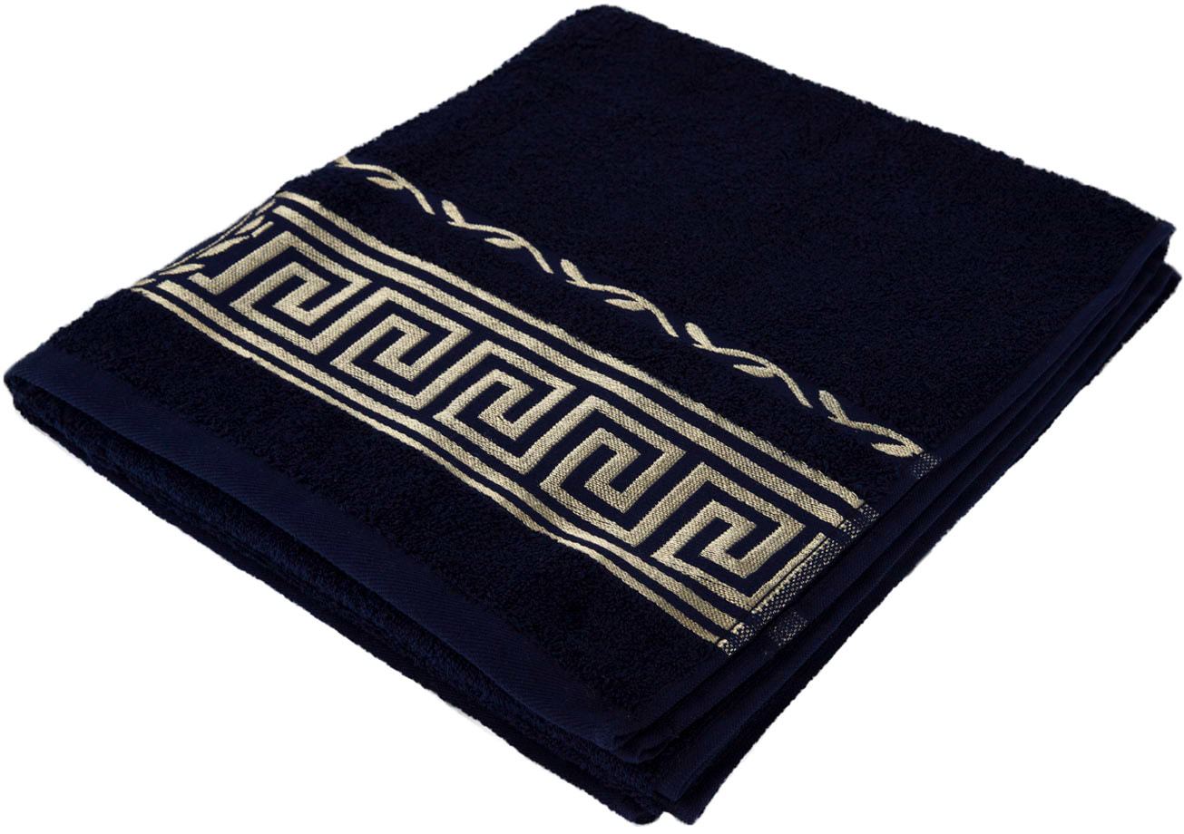 Рушник банний GM Textile махровий темно-синій Цезар 70х140 - Фото 1