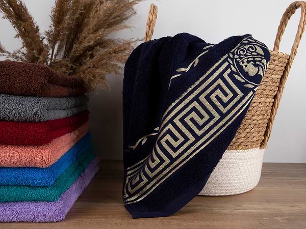 Фото - Рушник банний GM Textile махровий темно-синій Цезар 70х140