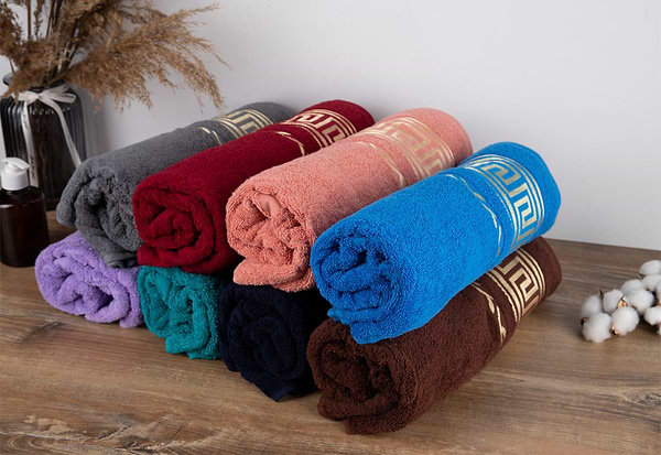 Фото - Рушник банний GM Textile махровий бордовий Цезар 70х140