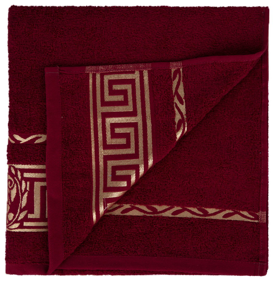 Фото - Рушник банний GM Textile махровий бордовий Цезар 70х140