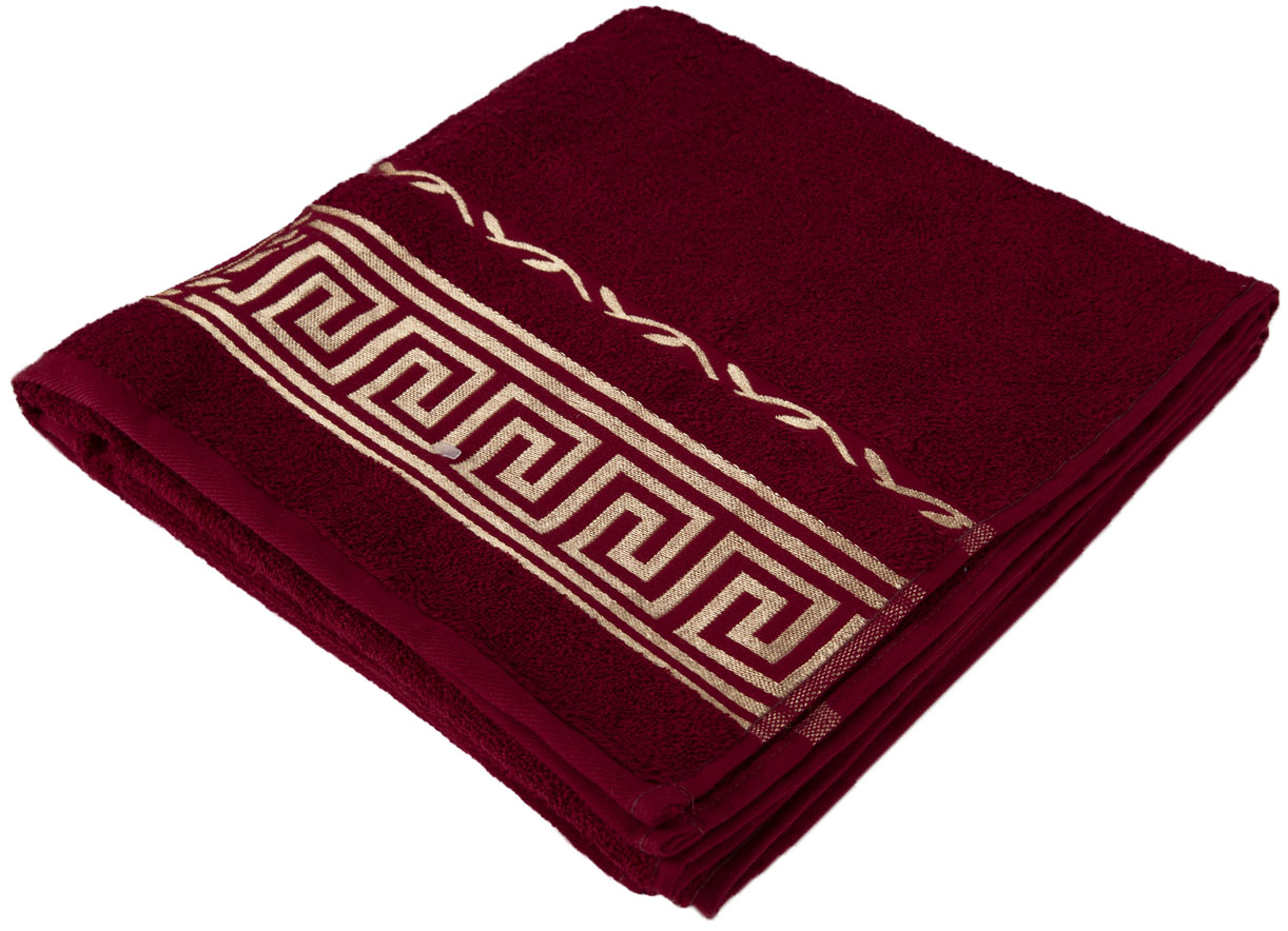 Фото - Рушник банний GM Textile махровий бордовий Цезар 70х140