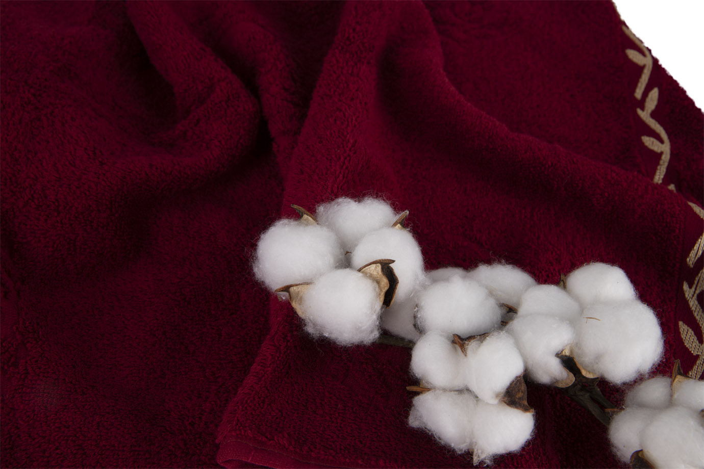 Фото - Рушник банний GM Textile махровий бордовий Цезар 70х140