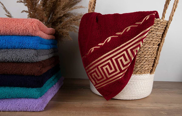 Фото - Рушник банний GM Textile махровий бордовий Цезар 70х140
