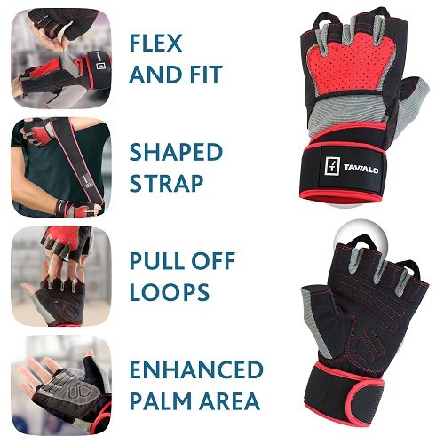 Фото - Перчатки для фитнеса Tavialo М Black-Gray-Red (189205007)