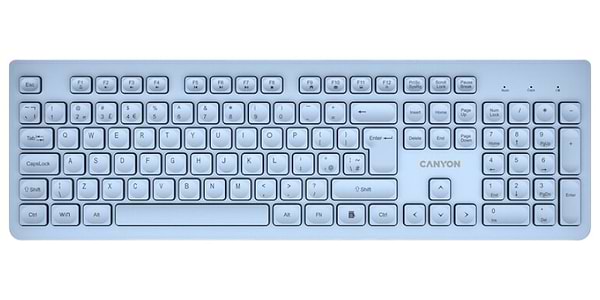 Фото - Клавіатура бездротова Canyon HKB-W01 Wireless Silent EN/UA Blue (CNS-HKBW01BL)
