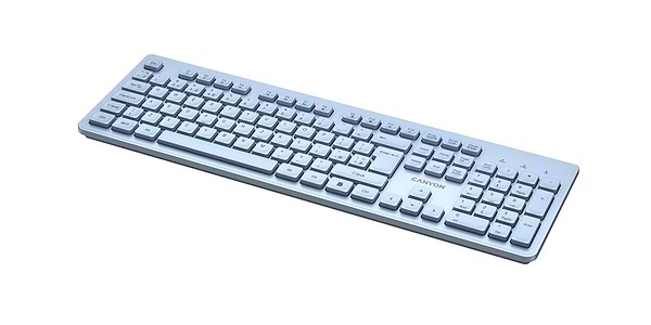 Фото - Клавіатура бездротова Canyon HKB-W01 Wireless Silent EN/UA Blue (CNS-HKBW01BL)