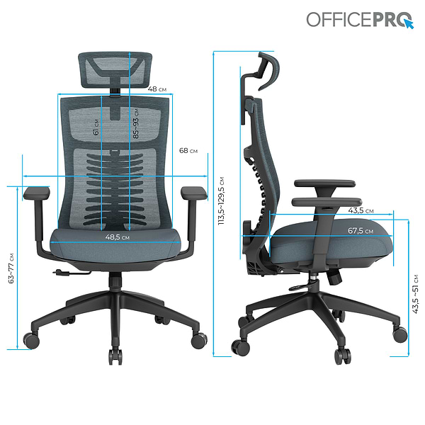 Фото - Крісло офісне OfficePro Balance (OC550-B-DG-DG) Black/Dark Gray