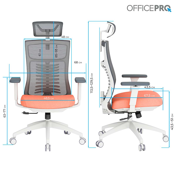 Фото - Кресло офисное OfficePro Balance (OC550-W-DG-OR) White/Dark Gray/Orange