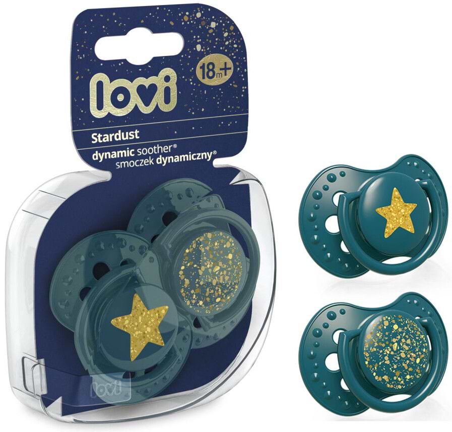 Симетрична пустушка Lovi Stardust 18+ міс 2 шт. зелена (22/895_green) - Фото 1