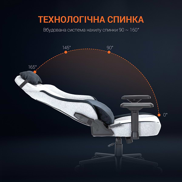 Фото - Крісло для геймерів GamePro GC715LG Light Grey Linen Fabric