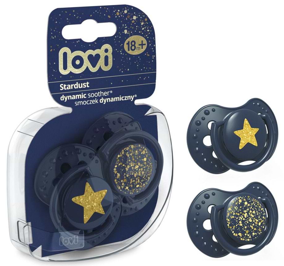 Симетрична пустушка Lovi 18+міс 2 шт. Stardust синя (22/895_blue) - Фото 1