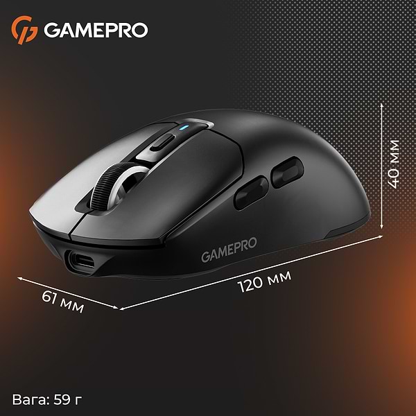 Фото - Мышь беспроводная игровая GamePro Genesis Airmaster Wireless/Bluetooth/USB PixArt PAW3311 Sensor Black (GM167B)