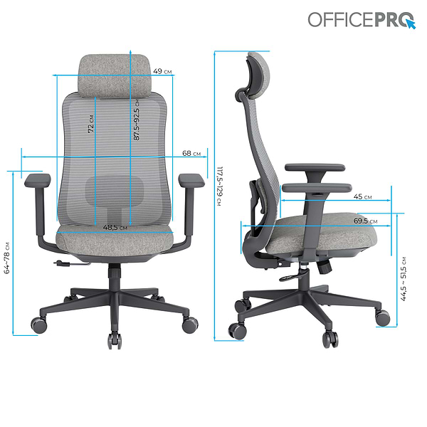 Фото - Крісло офісне OfficePro Wave (OC599-B-DG-DG) Black/Dark Gray