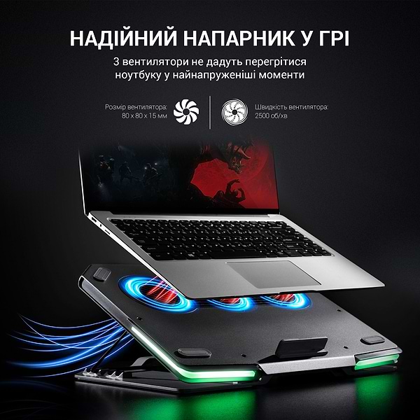 Фото - Підставка під ноутбук охолоджуюча GamePro CP1540 RGB