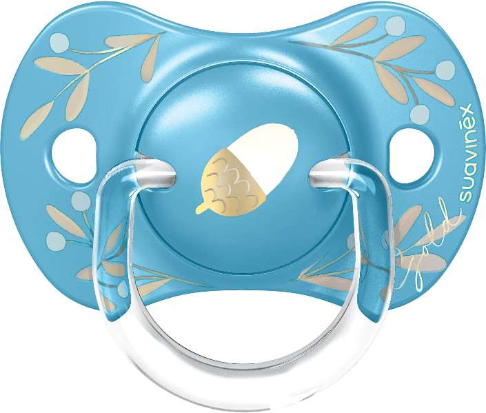 Анатомічна пустушка Suavinex +18 міс. Gold Edition Блакитна (307862)