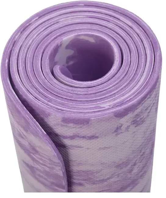 Фото - Килимок для йоги та фітнесу TECOFIT EVA 173x61x0.6 см Фіолетовий мармур +чохол-сумка у подарунок (TOP240214835/1)