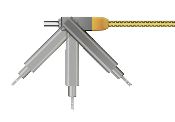 Фото - Кабель синхронізації даних Rolling Square 6in1, inCharge XL 2 м Yellow (XLM03R)