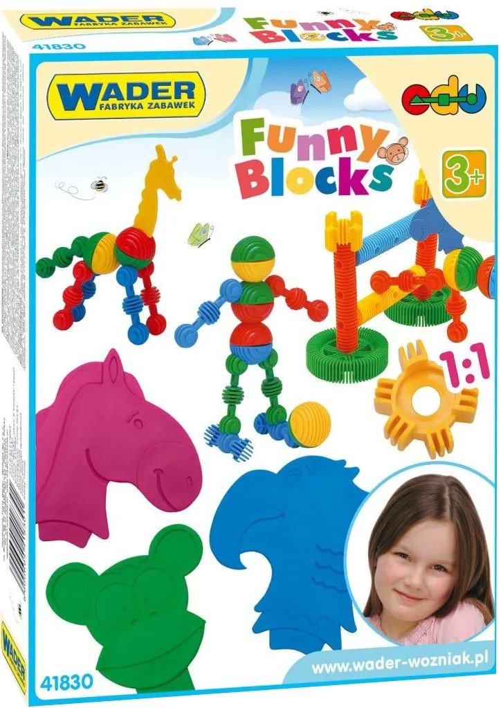 Пластиковий конструктор для малюків Wader Funny Blocks (41830)