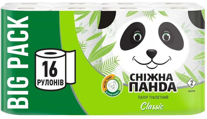 Туалетний папір Сніжна панда Класік 16шт 2 шари - Фото 1