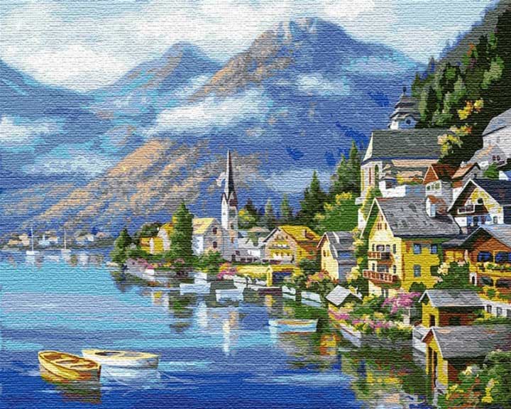 Картина по номерам Ideyka "Австрийский пейзаж" 40 * 50см (КНО2143)