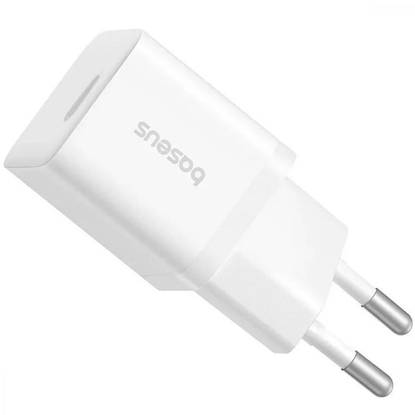 Фото - Мережевий зарядний пристрій Baseus GaN5 Fast Charger (mini) 1C 25W EU Moon White (P10110909213-00)
