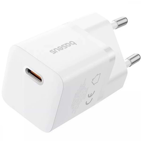 Фото - Мережевий зарядний пристрій Baseus GaN5 Fast Charger (mini) 1C 25W EU Moon White (P10110909213-00)