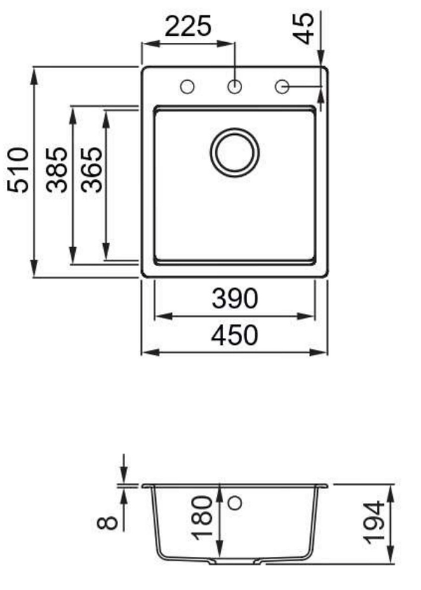 Фото - Мийка кухонна Elleci TIME 102 on top cemento 48