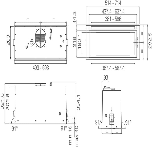 Фото - Витяжка вбудована Elica LANE SENSOR BLMAT/A/52