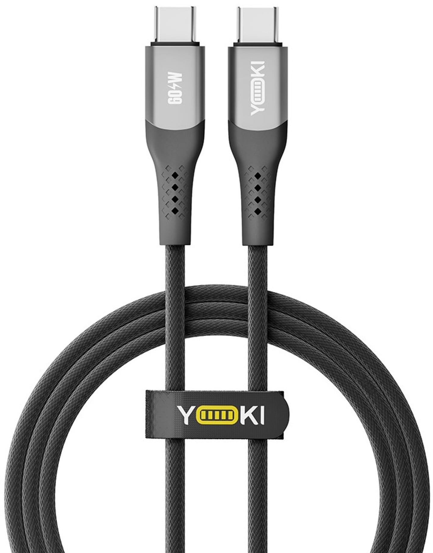 Кабель синхронізації даних YOKI SOLID Type-C to Type-C 60W 1.2m Black (YK-SO15)